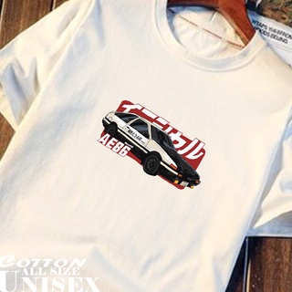 เสื้อยืดผ้าฝ้าย พิมพ์ลายรถสปอร์ต Initial D AE86 สําหรับผู้ชาย และผู้หญิง