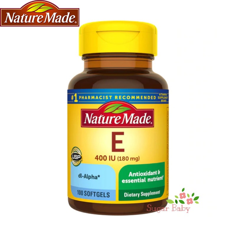 Nature Made Vitamin E 400 IU 100 Softgels วิตามินอี 100 ซอฟท์เจล