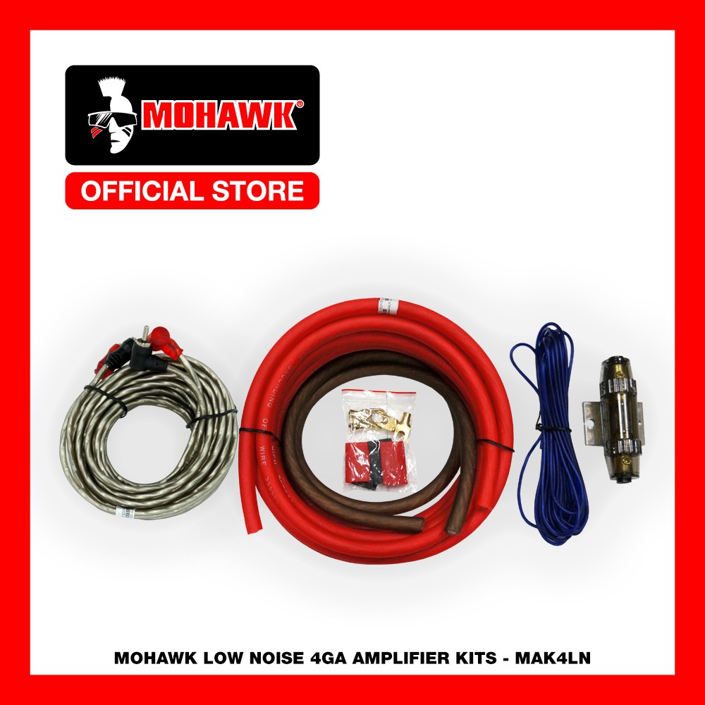 MOHAWK เครื่องเสียงรถยนต์ LOW NOISE 4GA ชุดเครื่องขยายเสียง CCA สายไฟ - MAK4LN