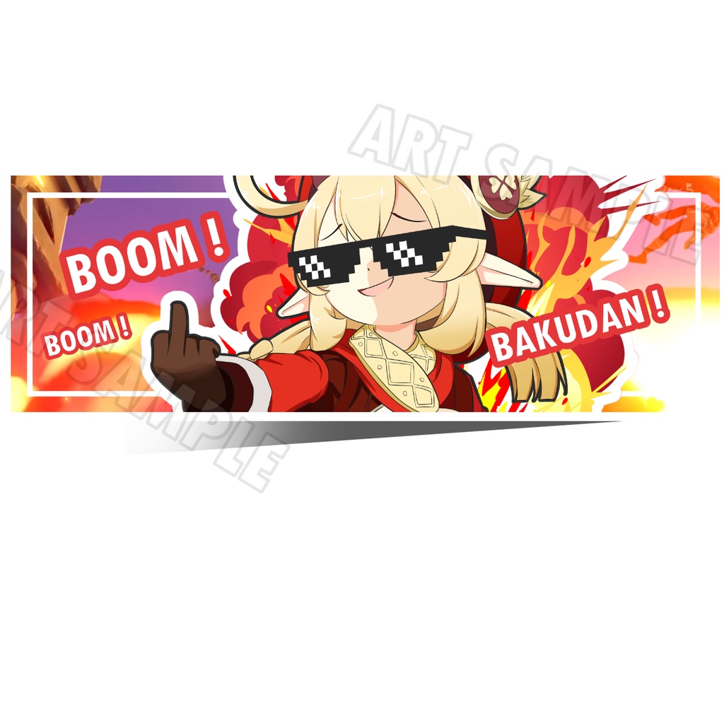 Klee Genshin Impact Klee ''Boom Boom Bakudan !'' Genshin Sticker เกนชิน สติ๊กเกอร์ 2 ชิ้น Bumper Sticker