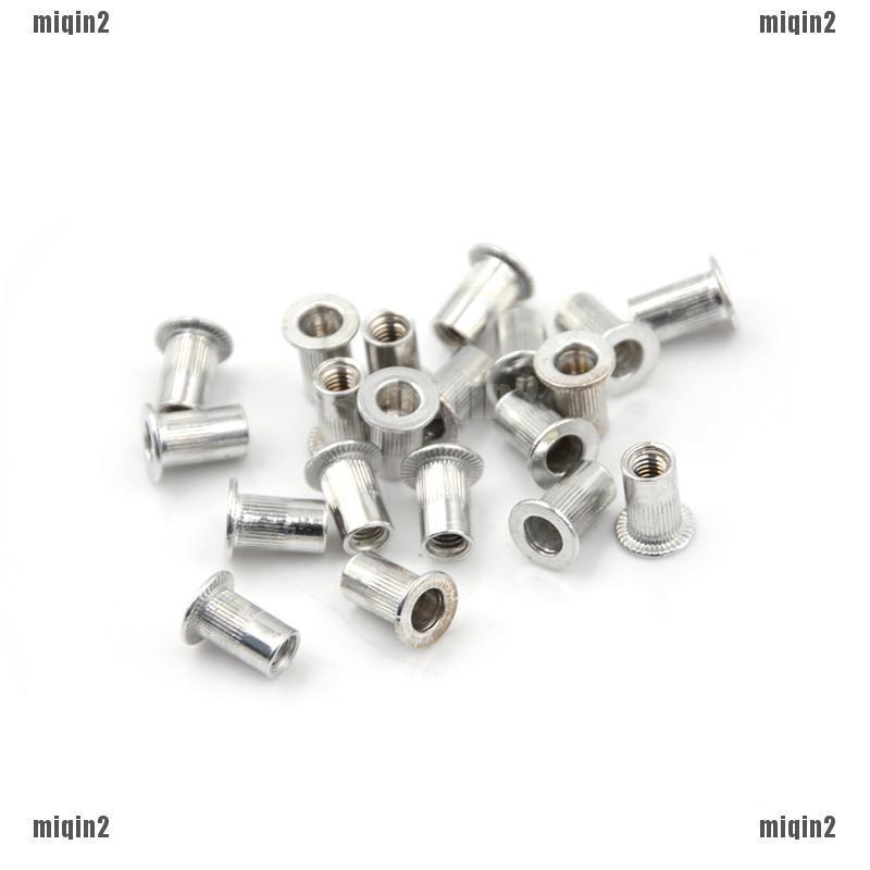 [Indoor and outdoor] 20Pcs Aluminum Alloy Flat Head Threaded Rivet Insert Nutsert Cap Rivet Nut