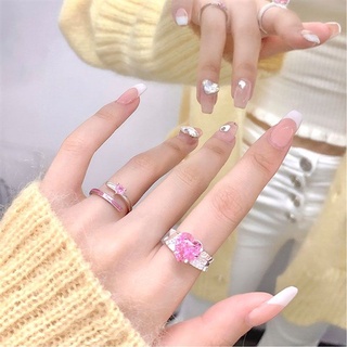 Ring Love Pink Diamond Design High -Sweet Diamond Ring