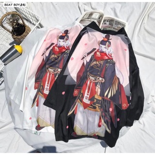 พร้อมส่ง-เสื้อคลุมกิโมโนลายการ์ตูน