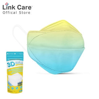Link Care หน้ากากอนามัย3D ผู้ใหญ่ มะนาวโซดา (แพ็ค 3ชิ้น)