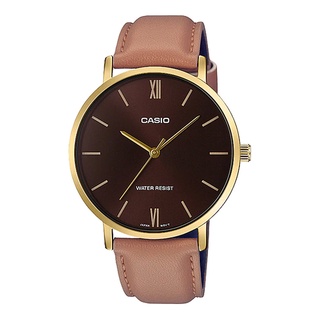 นาฬิกาผู้ชาย CASIO รุ่น MTP-VT01GL-5B สายหนังสีน้ำตาล