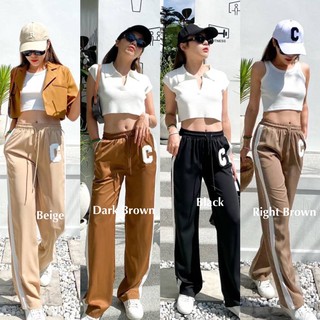 💫New💫(พร้อมส่ง) Worm Pants กางเกงวอมดีเทลแต่งแทบข้าง สไตล์ลิซ่า