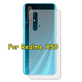 For Realme X50 (5g) ฟิล์มใสลายเคฟล่า 3D หลังเครื่อง กันรอยขีดข่วน คราบเหงื่อคราบน้ำ