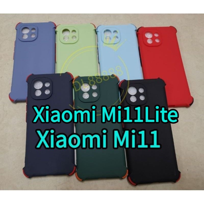 Mi 11 Lite ✨พร้​อมส่งใน🇹🇭✨เคสTPU​นิ่ม​สี​พื้น​ปุ่ม​สี For Xiaomi Mi11 5G | Mi11 5G | Mi11 / Mi 11 Li