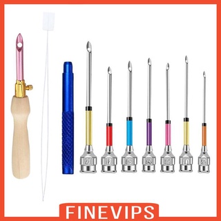 9 Pieces DIY Embroidery Stitching Punch Needle Craft Tool Poking Knitting