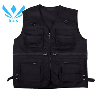 Mens Fishing Vest with Multi-Pocket Zip for Photography Hunting / Travel Outdoor Sport hzsyykjj