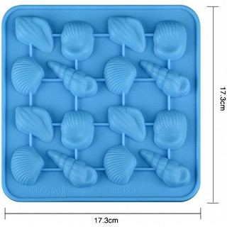 แม่พิมพ์ หอยทะเล 16 ช่อง แม่พิมพ์ซิลิโคน แม่พิมพ์เค้ก  สำหรับ ขนมช็อกโกแลต วุ้น เทียน สบู่ และขนมต่างๆ มากมาย
