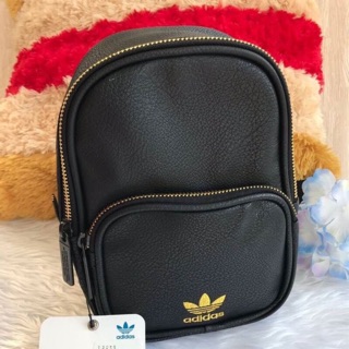 ✅พร้อมส่ง WOMENS ADIDAS ORIGINALS FAUX LEATHER MINI BACKPACK ✅กระเป๋าเป้ Adidas mini backpack / CK5083 วัสดุหนังสีดำ