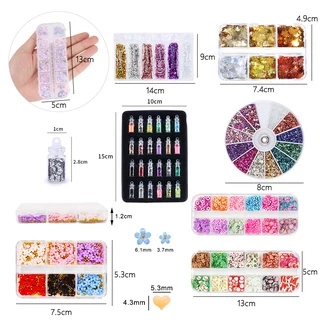 กลิตเตอร์เลื่อม ฟอยล์สีทอง หลายสไตล์ สําหรับตกแต่งเล็บ DIY