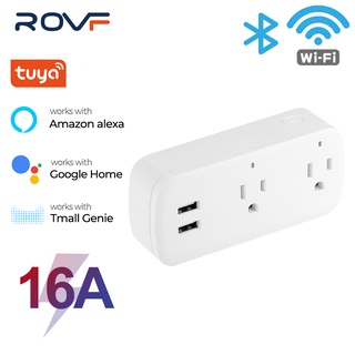 Rovf สหรัฐอเมริกา ปลั๊กไฟอัจฉริยะ wifi 16A รองรับ Google Home Alexa พร้อมรีโมตคอนโทรล