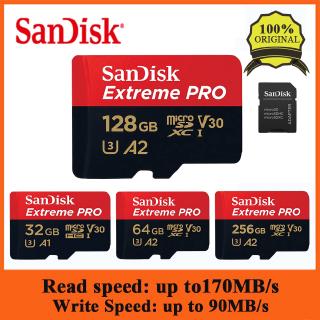 Sandisk Extreme Pro 128GB การ์ดหน่วยความจํา microSDHC SDXC UHS-I การ์ด micro SD TF สูงสุด 170 MB / Class 10