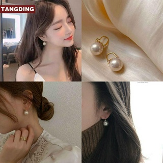 【Cod Tangding】เครื่องประดับต่างหูกระดุมประดับมุกสไตล์เรโทร