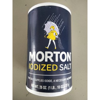 Morton Iodized Salt เกลือ เสริม ไอโอดีน มอล์ตัน26 Oz