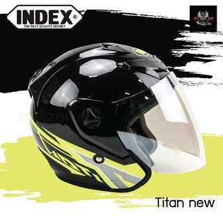 หมวกกันน็อค Index Titan 1 new ( อินเด็กซ์ ไตตัน 1 นิว ) สีดำเขียว