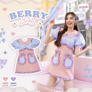🎉New Arrival! งานป้าย ชุดเดรสลายสก๊อต แขนตุ๊กตาน่ารักมาก ซิบหลัง ซับในซ่อนตะเข็บทั้งชุด