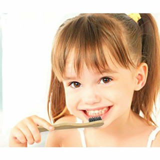 แปรงสีฟันไม้ไผ่ สำหรับเด็ก Kids Bamboo Toothbrush ECO 1 ด้าม