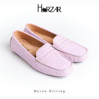 ส่งฟรี!! Horzar รองเท้าหนังแกะ ทรง Driving Shoe รุ่น Devon Driving สี Orchid Ice Lambskin Moccasins Loafers