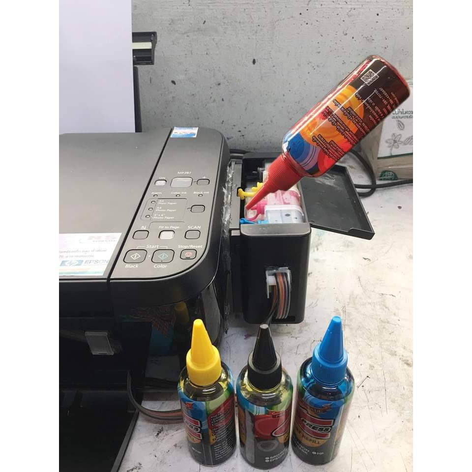 น้ำหมึกเติม EPSON ดำ น้ำเงิน แดง เหลือง 100ซีซี EXPRESS INKJET REFILL EPSON 100 ml BL/C/M/Y ราคา ถูกที่สุด ดีลบีเคเค แกลเลอรีภาพที่ 4