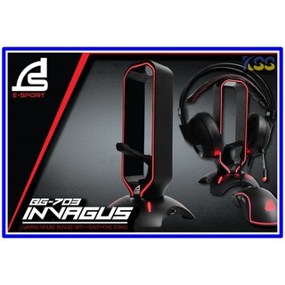 SIGNO E-Sport Gaming 3 in 1 Mouse Bungee รุ่น INVAGUS BG-703 (Black) (อุปกรณ์ล็อคสายเมาส์ ที่แขวนหูฟัง ยูเอสบีฮับ)