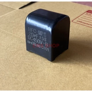 20uf450Vdc capacitor ไฟ DC ซ่อมบอร์ดแอร์ ระยะขา 28mm
