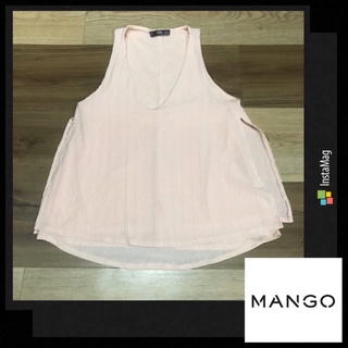 มือ1🌹เสื้อยืดแขนกุด MANGO สีชมพูพาสเทลสวยหวาน