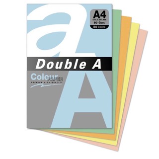 ดับเบิ้ลเอ กระดาษสี A4ขนาด 80แกรม บรรจุ 50แผ่น/แพ.ค.ฌาน