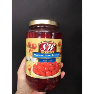 S&amp;W Maraschino Cherries เชอร์รี่ มีก้าน 751 กรัม