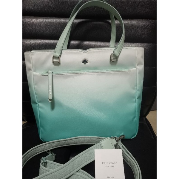 กระเป๋า Kate Spade แท้  💯 สภาพสวยมาก สีเขียวไล่โทน Karishma สดใส  มือสอง งาน preorder ถือ/สะพาย