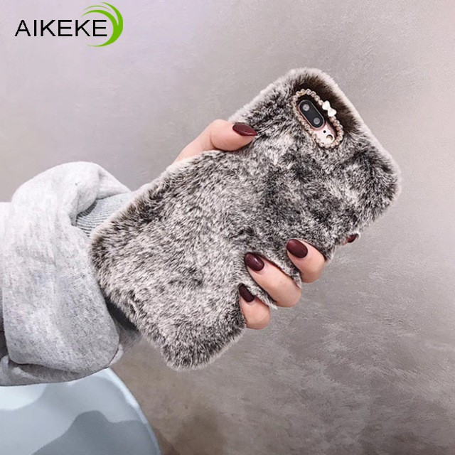 ♥Aikeke♥ Case For OPPO Realme 7 Pro X7 C15 C12 V5 5G C11 6 6s X50 X2 5 6 Pro 5G X3 zoom XT Q X 5i 5s 6i C3 C1 Case Luxury Fashion Hairy Plush Shockproof Soft Phone Case Cover