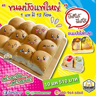 ขนมปังแพใหญ่แบบ12 ก้อนจำนวน 10 แพ