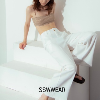 SSWWEAR•bagel pants ⚡️SSWB04  กางเกง  กางเกงขายาว กางเกงขายาว ขาปล่อย มีจีบหน้า มีทั้งหมด 5สั