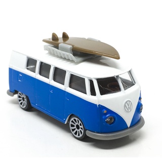 Majorette Volkswagen T1 - with Suftboard - Blue/White Color /Wheels 5UW /scale 1/59 (3 inches) no Package