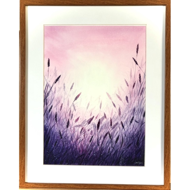 ภาพวาดสีน้ำงานวาดลงกระดาษ300แกรม