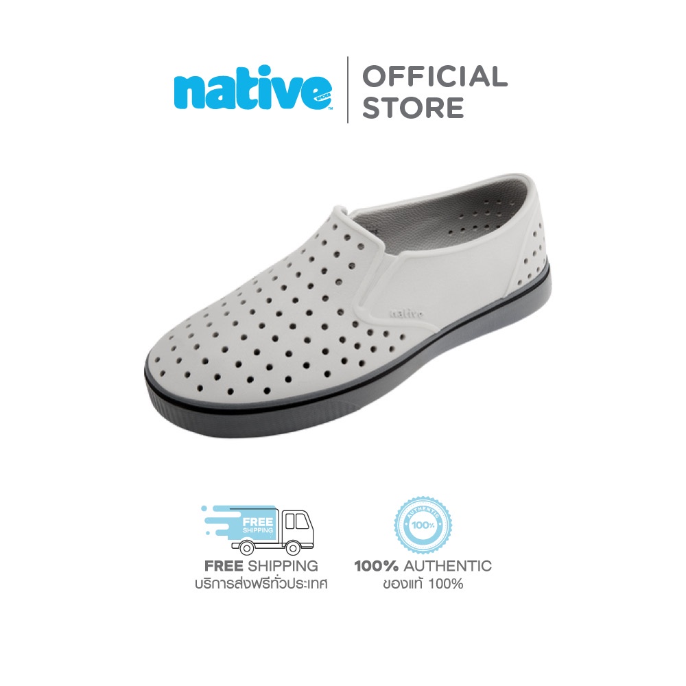 NEW NATIVE รองเท้ากันน้ำผู้ใหญ่ EVA รุ่น MILES Pigeon Grey/Dublin Grey/Jiffy Black