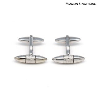 (เก็บโค้ดส่วนลดหน้าร้านลด50฿) Vanzon Singthong คัฟลิ้งค์ Nuclear Head Rhodium Cufflinks CL50011