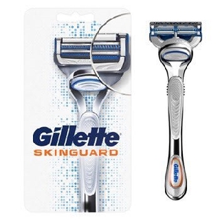 Gillette Skinguard ยิลเลตต์ สกินการ์ด ใบมีดโกนพร้อมด้าม 1 ด้าม เหมาะสำหรับผิวระคายเคืองง่าย