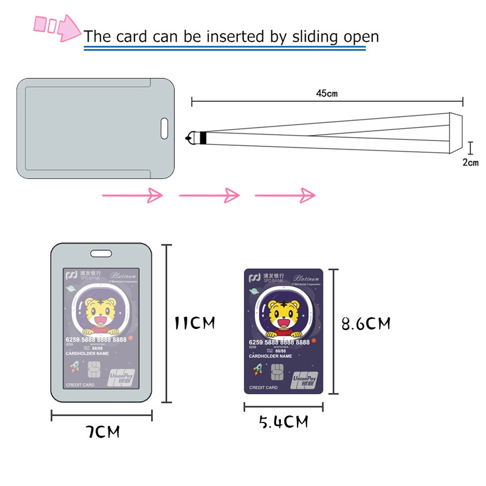 Qqmall กระเป๋าใส่บัตรเครดิตบัตรเครดิตลายการ์ตูนสําหรับผู้หญิงและผู้ชาย