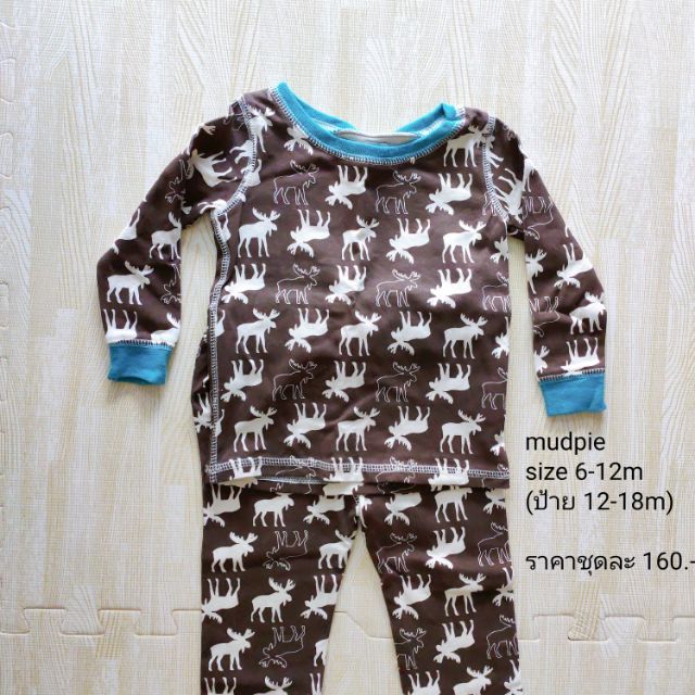ชุดนอนเด็กแขนยาว mudpie 6-12m