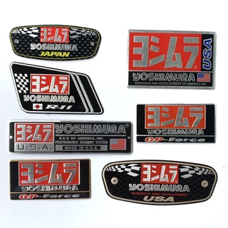 YOSHIMURA โยชิมูระ สติ๊กเกอร์อลูมิเนียมอัลลอยด์ท่อไอเสียรถจักรยานยนต์กันน้ำและทนอุณหภูมิสูง