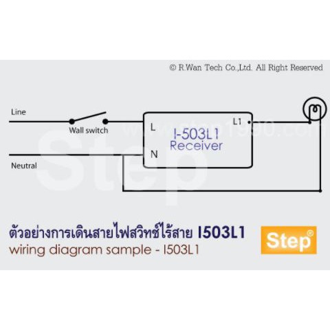 Step ชุดรีโมทสวิทช์ สวิทช์ไร้สาย Wireless Switch i503L1 ตัวรับ 1วงจร แบบเรียนรู้โค๊ต เป็นสินค้าไทย - รูปที่ 6