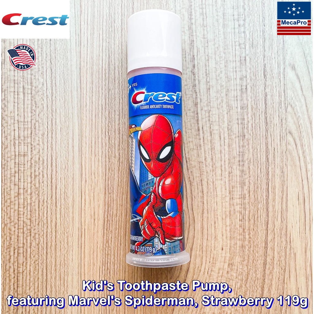 Crest® Kid's Toothpaste Pump, featuring Marvel's Spiderman, Strawberry 119g ยาสีฟันสำหรับเด็กอายุ 2+ ปี