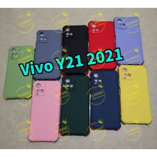 Y21 ✨พร้​อมส่ง🇹🇭✨เคสTPU​นิ่ม​สี​พื้น​ปุ่ม​สี For Vivo Y21 2021 / Y21T Y21S / Y33s / Y15s / V23e 5G / V23 5G / Y33T / Y01