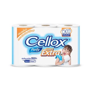 กระดาษชำระ SuperExtra DoubleRoll (แพ็ค6ม้วน) Cellox กระดาษทิชชู Toilet paper SuperExtra DoubleRoll (6 rolls pack) Cellox