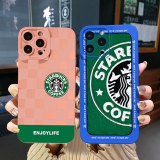 เคสโทรศัพท์มือถือ ขอบสี่เหลี่ยม ป้องกันเต็มเครื่อง ลายสก๊อต Starbucks สําหรับ VIVO Y15A Y15S T1 5G T1X Y02S Y21S Y21A Y21S Y33S Y12S Y11S Y12A Y01 Y1S Y20s Y20A