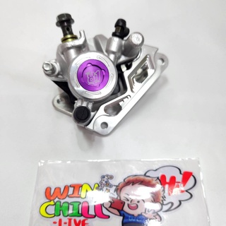 ปั๊มโลโก้ โลโก้46 50A + ขา CNC SONIC สำหรับใส่โช้คเดิม สีเงินหมุดม่วง