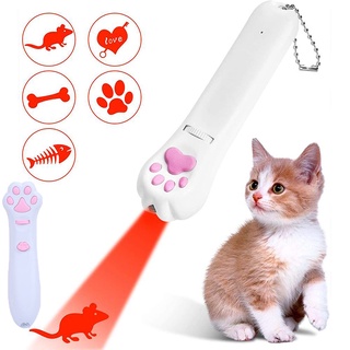 พร้อมส่ง🐾🐾เลเซอร์แมว Cat Toy ของเล่นแมว เลเซอร์รูปอุ้งเท้าแมว เลเซอร์ล่อแมว LED ไฟฉายล่อแมว 6 รูปแบบการฉายภาพน่ารัก